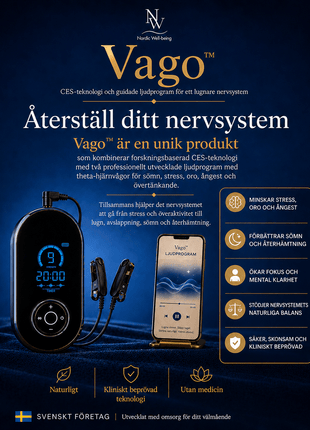 Vago™ CES-teknologi och guidade ljudprogram för ett lugnare nervsystem - NORDICWELLBEING