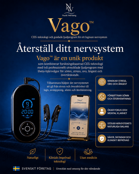 Vago™ CES-teknologi och guidade ljudprogram för ett lugnare nervsystem - NORDICWELLBEING